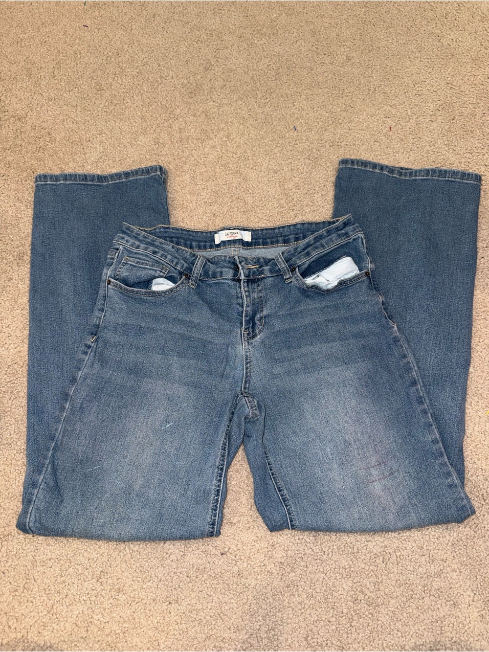 Men's Bootcut Denim Jeans in Faded Blue